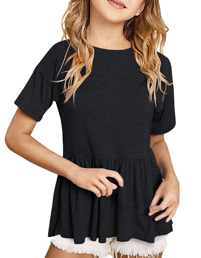 GIRLS 4-15Y PEPLUM TOP