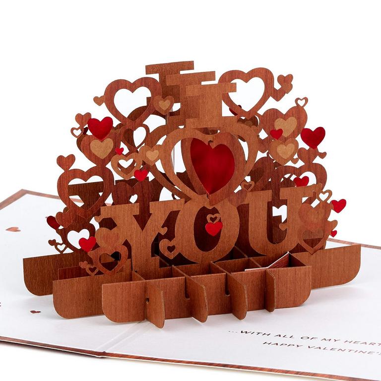 HALLMARK WOOD POP UP CARD