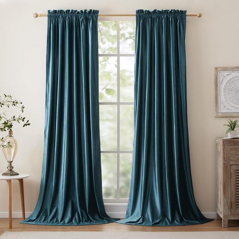 2 VELVET BLACKOUT CURTAINS
