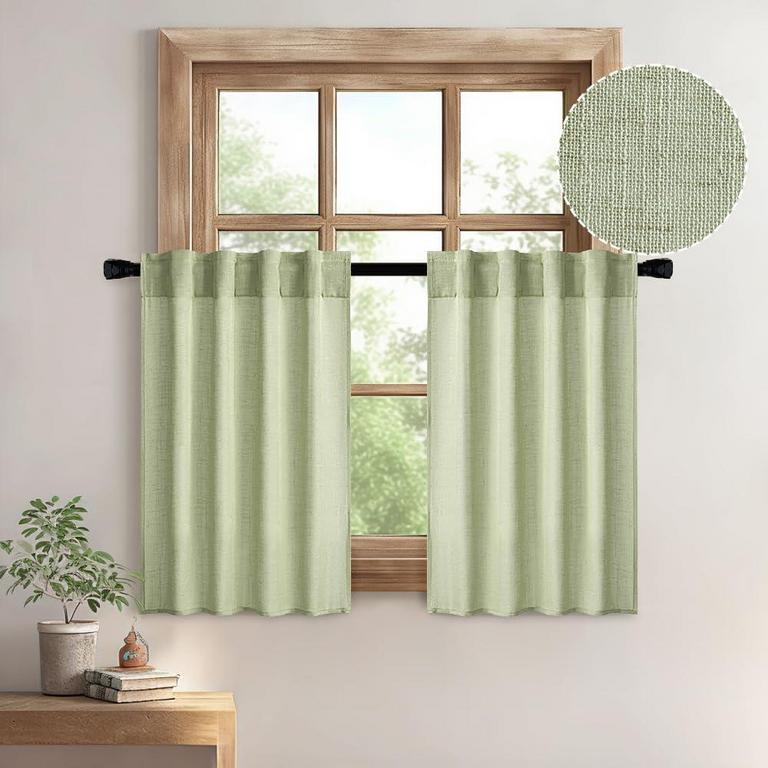 MIULEE SAGE KITCHEN CURTAINS