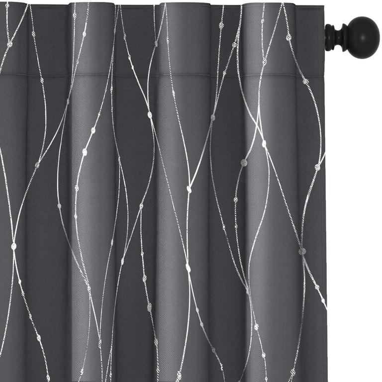 2 DECONOVO SILVER CURTAINS