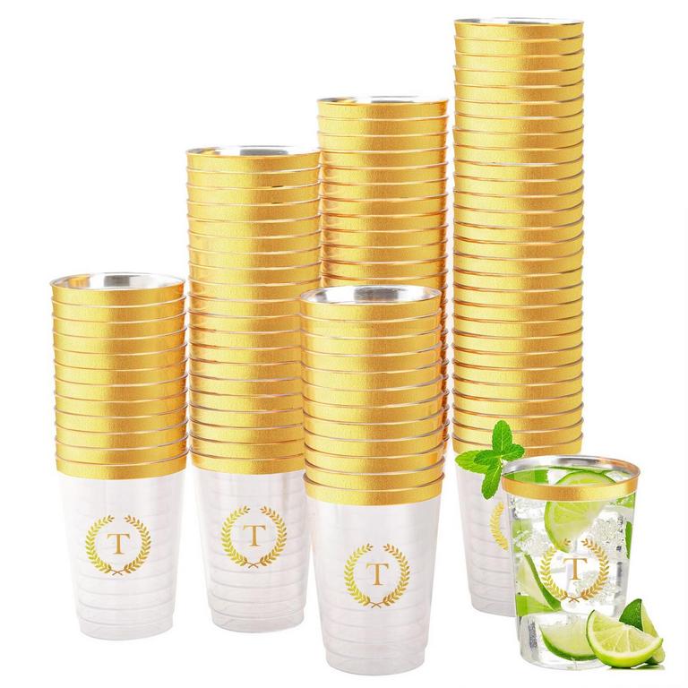 GOLD FOIL T PARTY CUPS