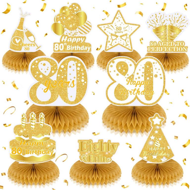 80TH BDAY HONEYCOMB CENTERPIECE