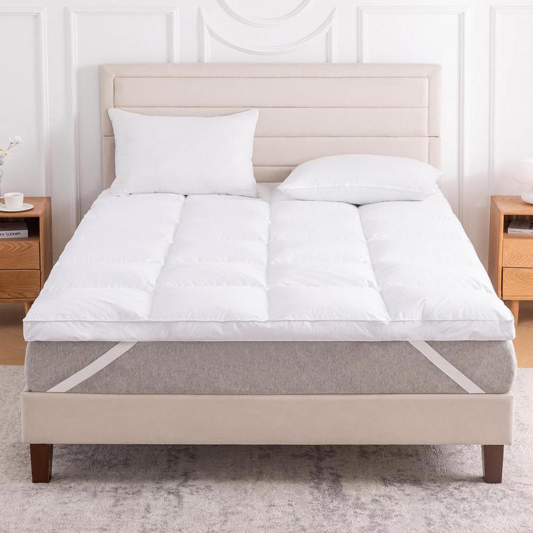 FULL WHITE GOOSE FEATHER MATTRESS TOPPER