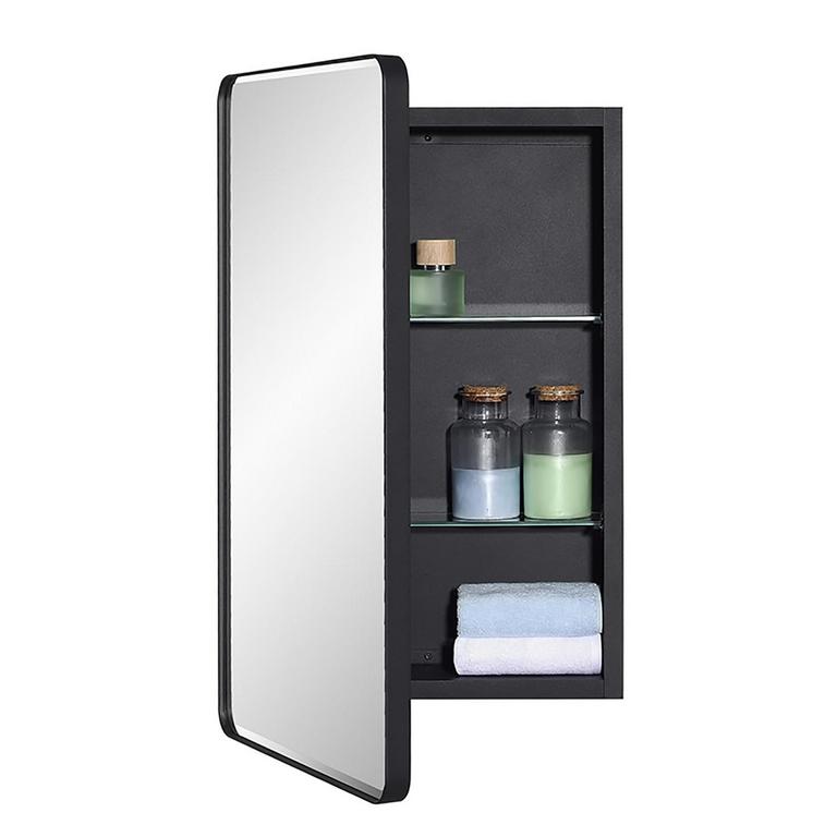 BLACK BATHROOM MIRROR CABINET
