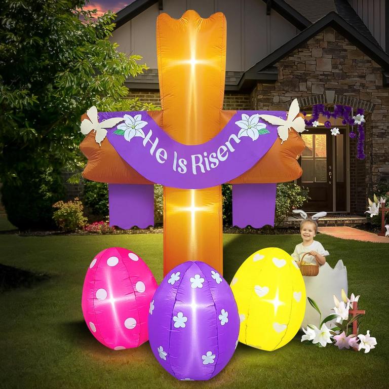 8FT EASTER INFLATABLE CROSS