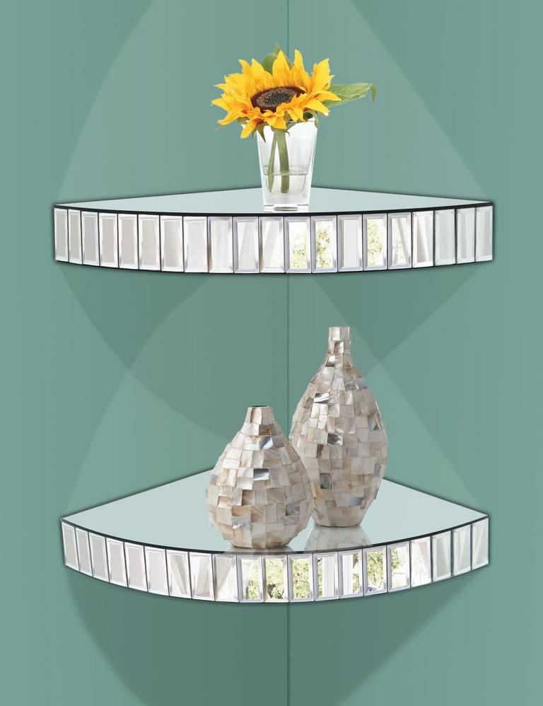 MIRRORED CORNER SHELF