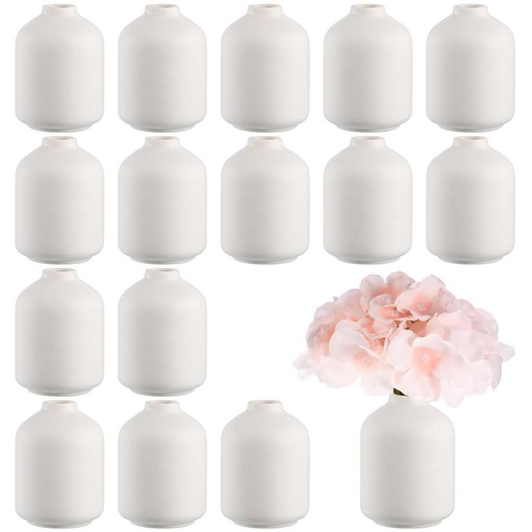 15 SET WHITE CERAMIC VASES