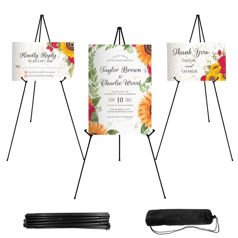 3 JEAWIWI BLACK ART EASELS