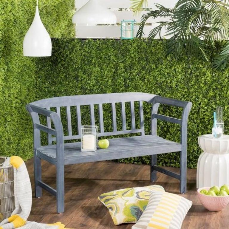 SAFAVIEH 2-SEAT BENCH GRAY
