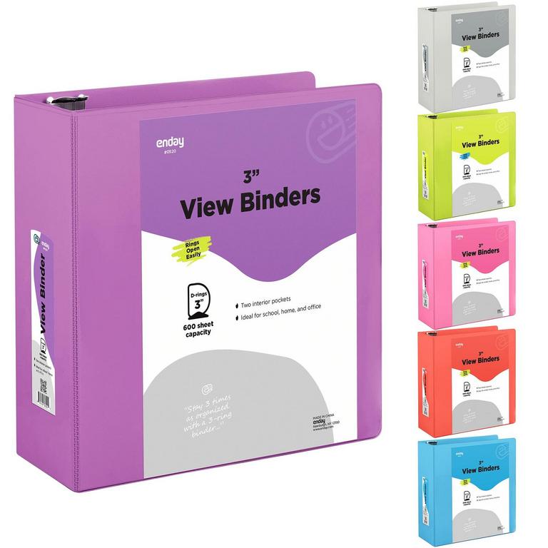 ENDAY 3IN PURPLE BINDER