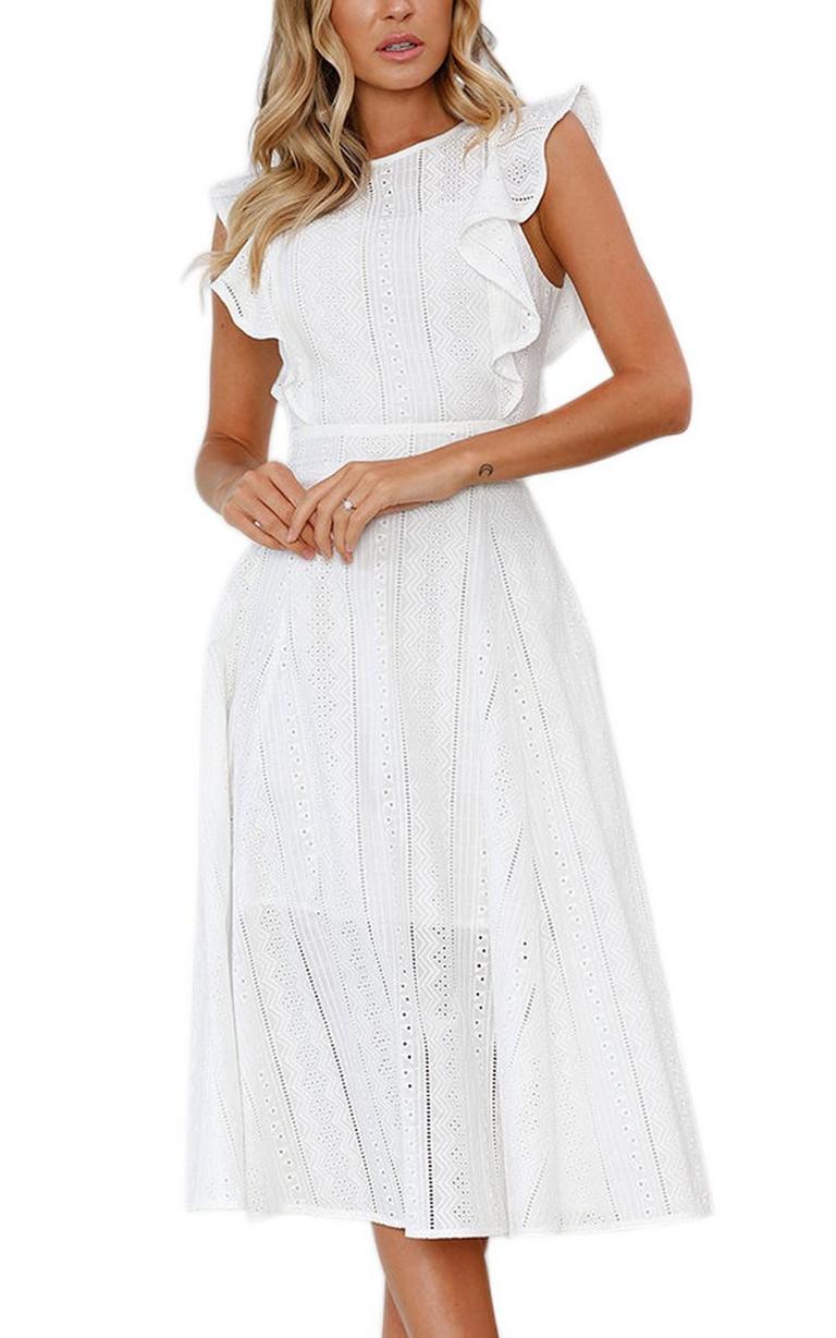 ECOWISH RUFFLE DRESS S
