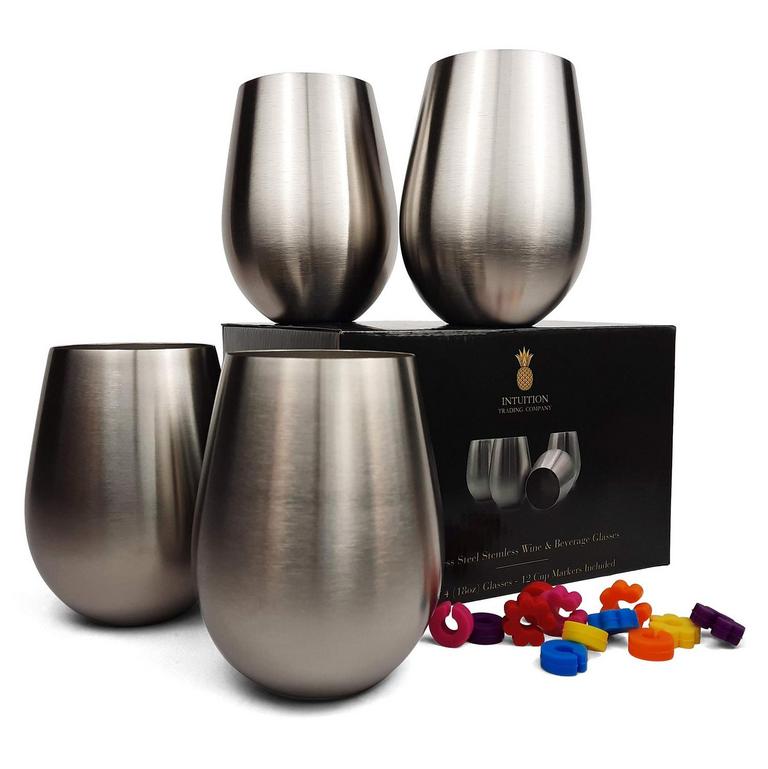 INTUITION STAINLESS WINE GLASS 4PK