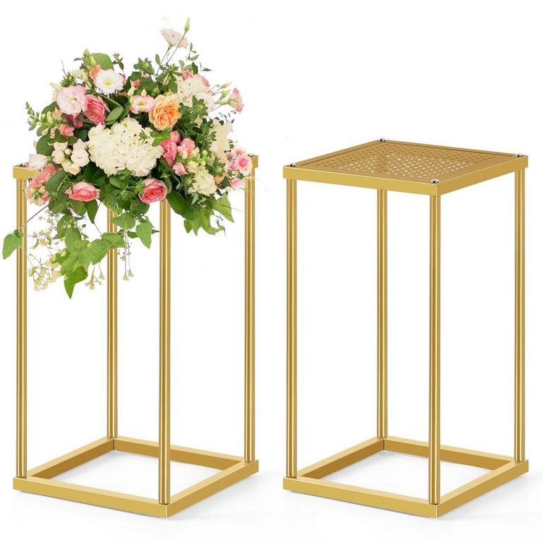 GOLD FLOWER STAND 2PCS