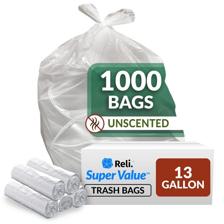 1,000PK 13 GALLON TRASH BAGS