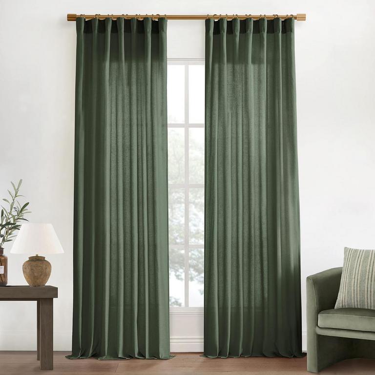 2 XTMYI OLIVE GREEN CURTAINS 84"L