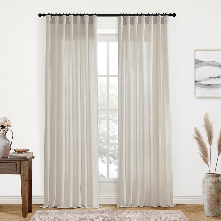 2 XTMYI BEIGE CURTAINS 84"L