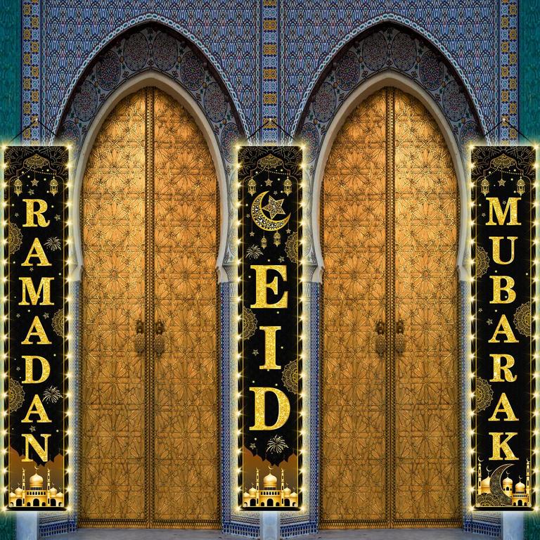 RAMADAN EID LIT BANNERS 71"X12" 3PK 