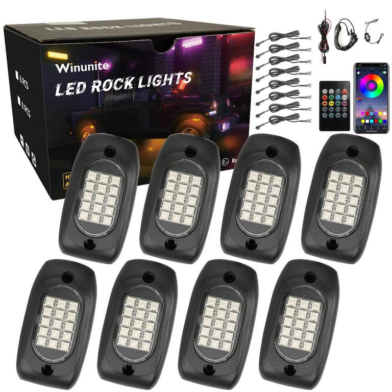 WINUNITE 8 RGB LED ROCK LIGHTS