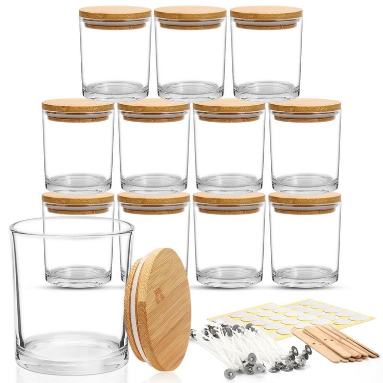 10OZ CLEAR GLASS CANDLE JARS