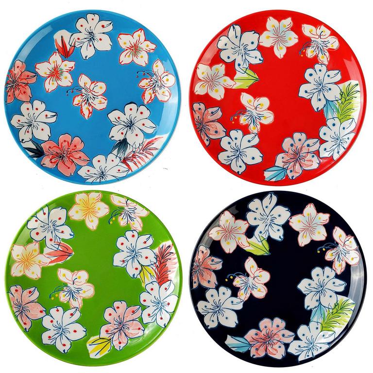 SUPERYES CERAMIC SALAD PLATES 4PK