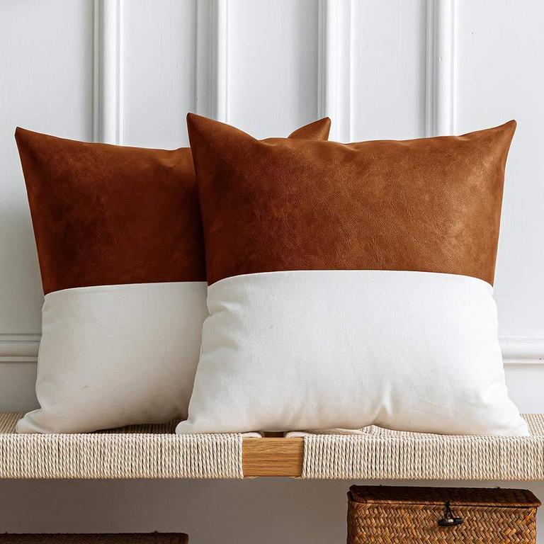 DEZENE LEATHER PILLOW COVERS
