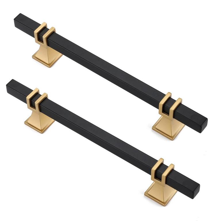 10PK BLACK GOLD CABINET PULLS