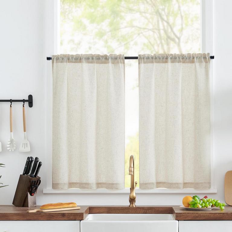 JINCHAN BEIGE KITCHEN CURTAINS