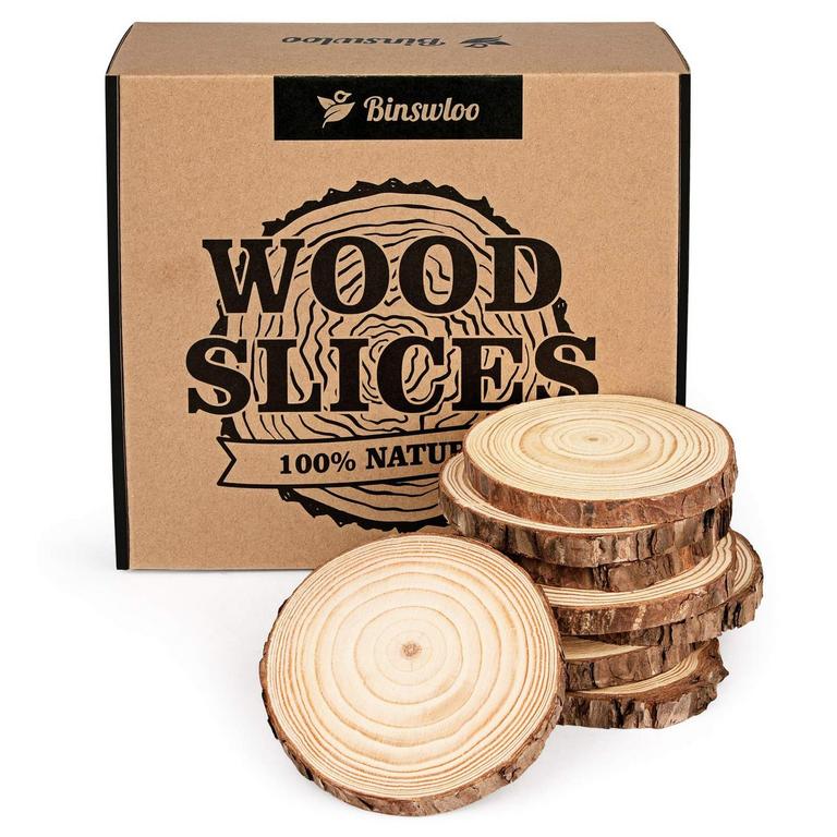 30 NATURAL WOOD CRAFT CIRCLES