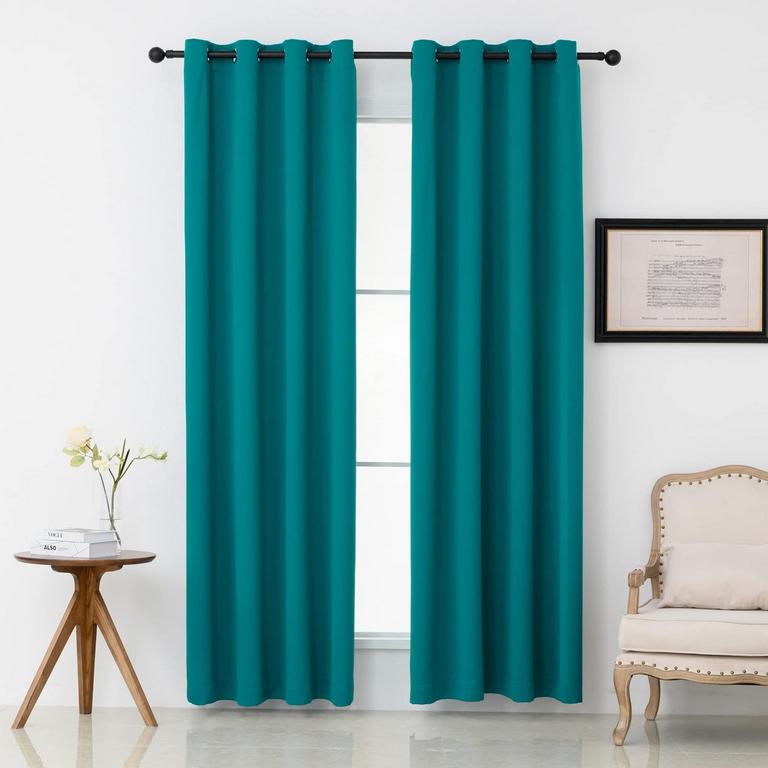 2 TEAL BLACKOUT CURTAINS 52"X84"