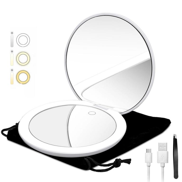 LED LIGHTED TRAVEL MIRROR