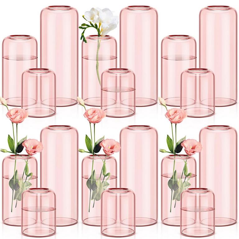 SUCLAIN GLASS BUD VASES 18PCS