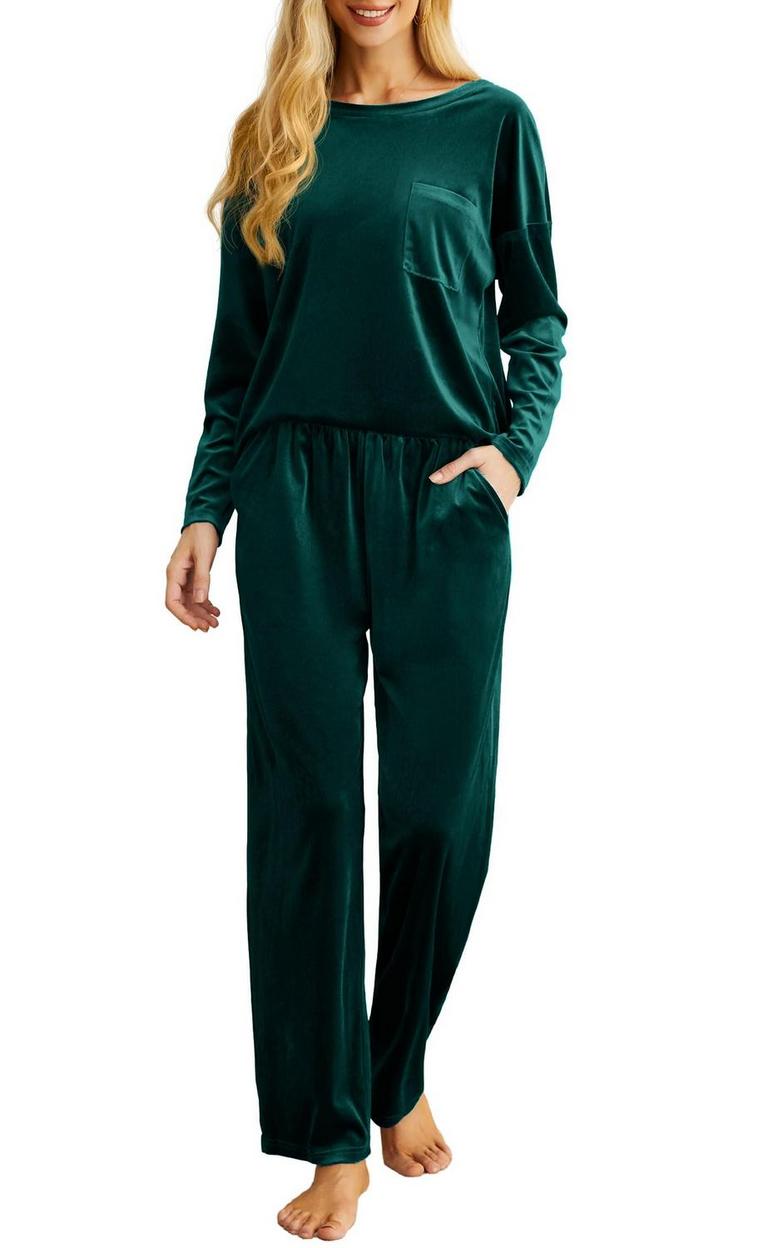 PRINSTORY VELVET PJS S GREEN
