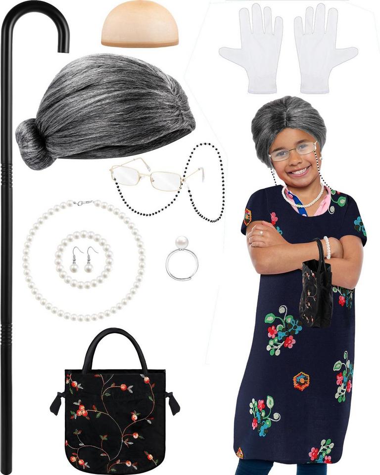 GIRL'S OLD LADY COSTUME SET