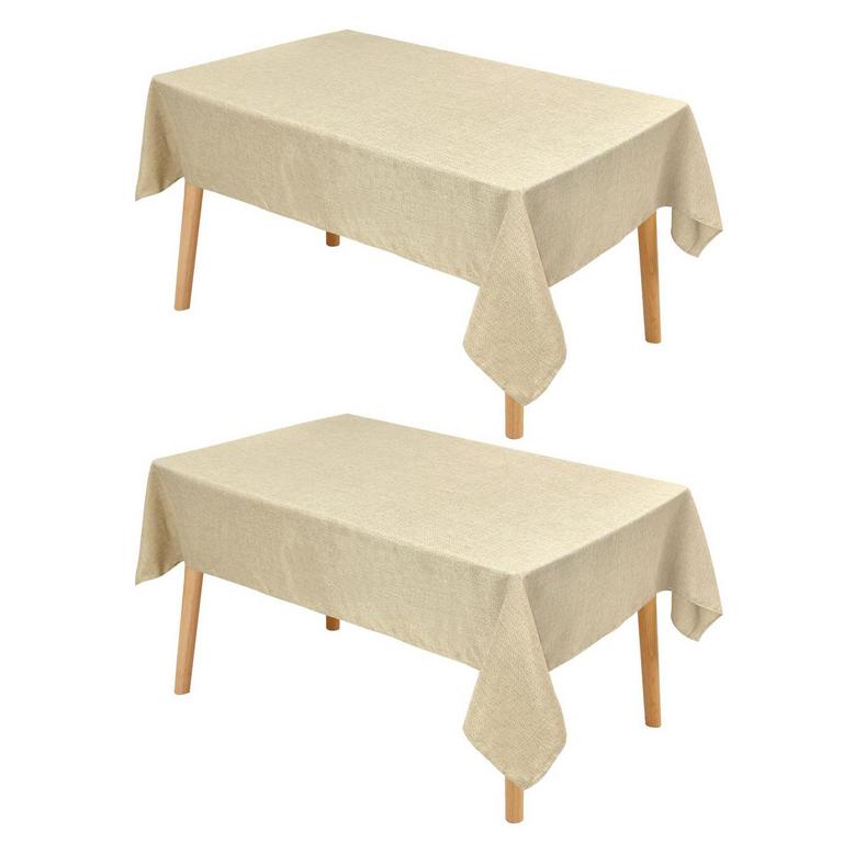 HIASAN 60X102IN FAUX LINEN TABLECLOTH 2PK