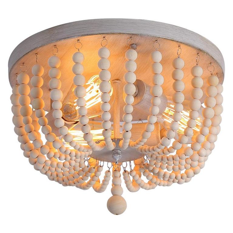 WOOD BEADED CHANDELIER