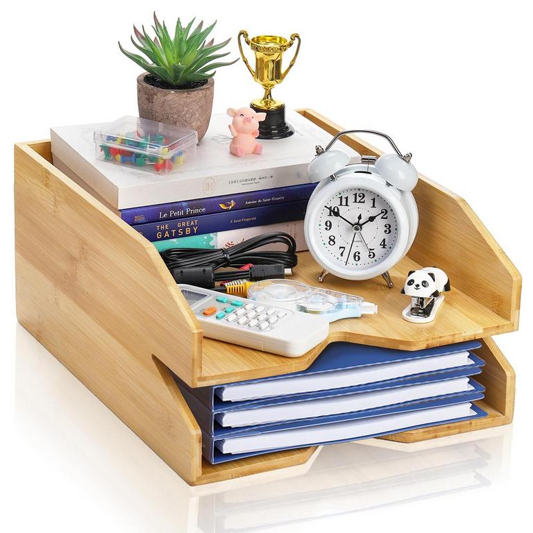 2-TIER BAMBOO LETTER TRAY