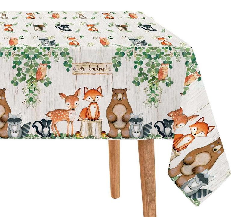 WOODLAND BABY SHOWER TABLECLOTH