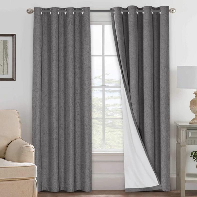 2 H.VERSAILTEX LINEN CURTAINS 96"L
