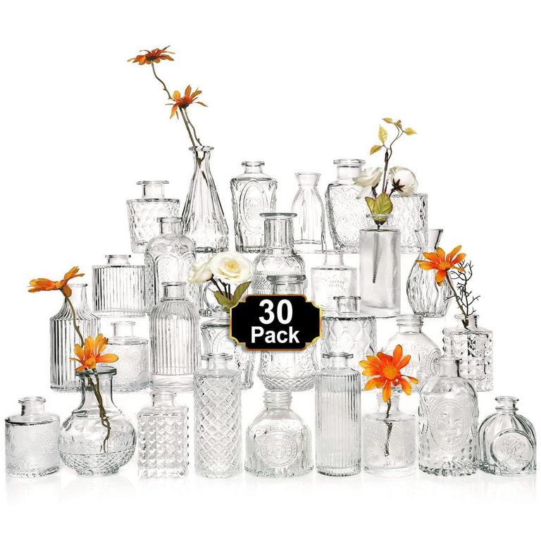 30PC ARME GLASS BUD VASES
