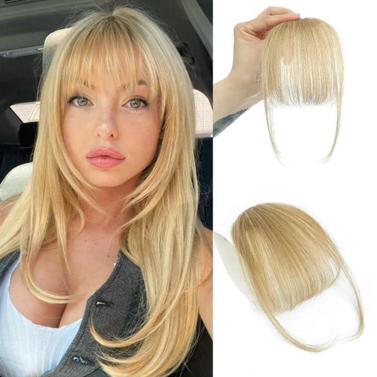 ASH BLONDE CLIP IN BANGS