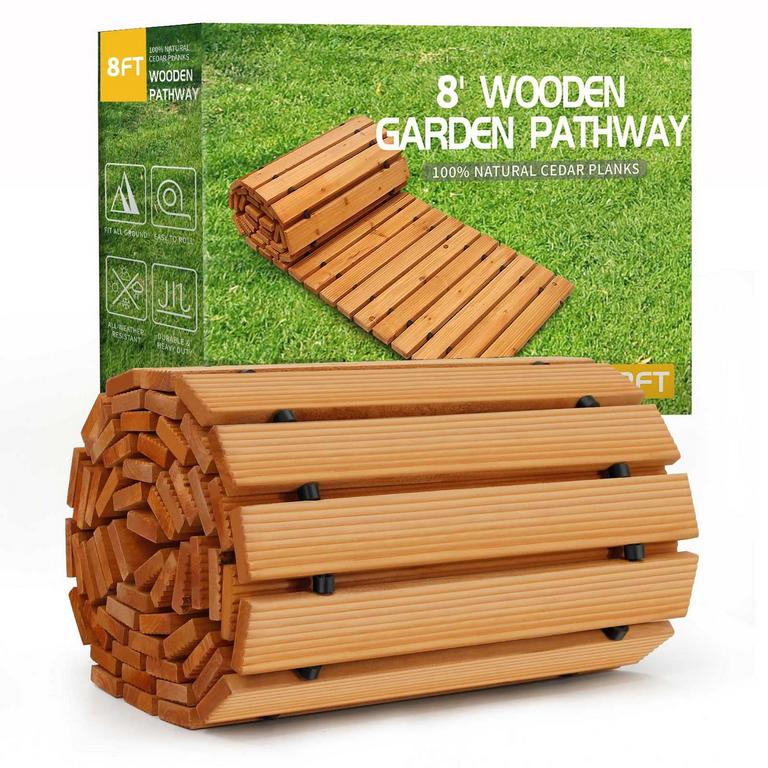 8FT WOODEN GARDEN PATHWAY