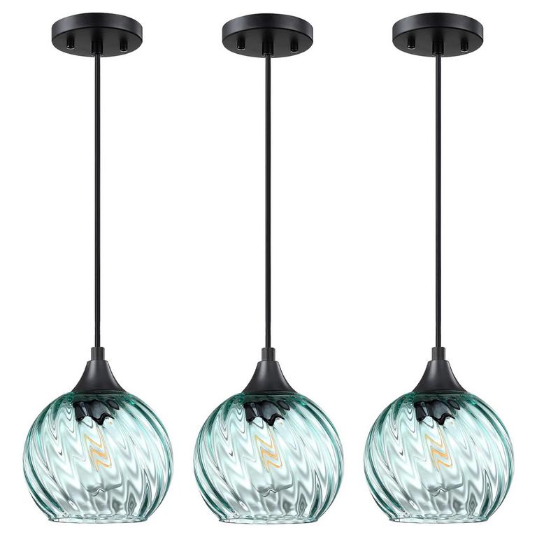GLASS PENDANT CEILING LIGHT 3PK