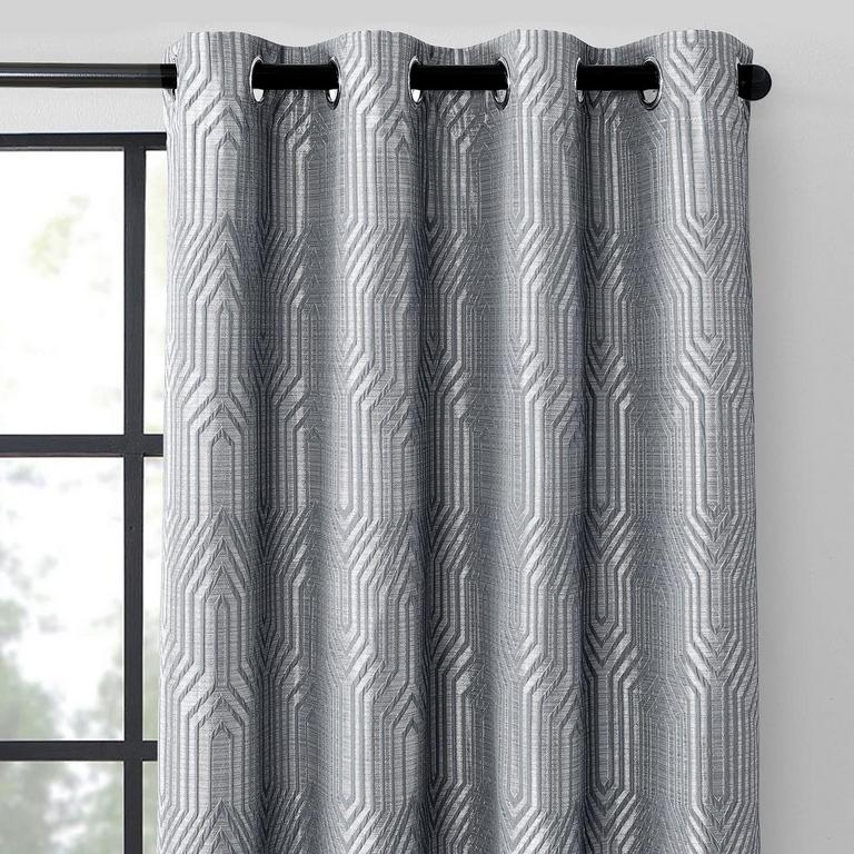 2 JACQUARD BLACKOUT CURTAINS 52"X96"