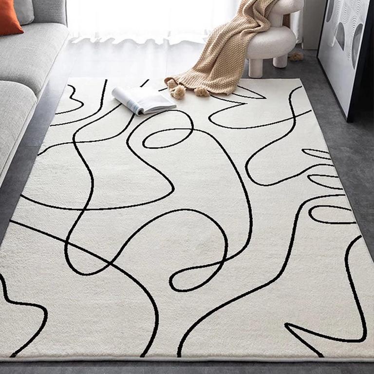 WHITE BLACK LINE RUGS