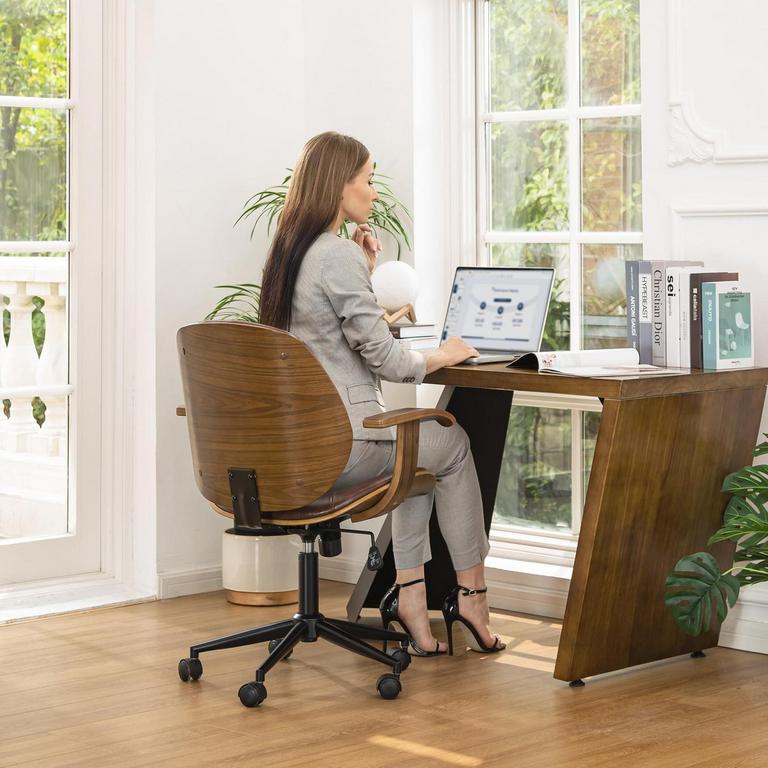 GLITZHOME LEATHER OFFICE CHAIR