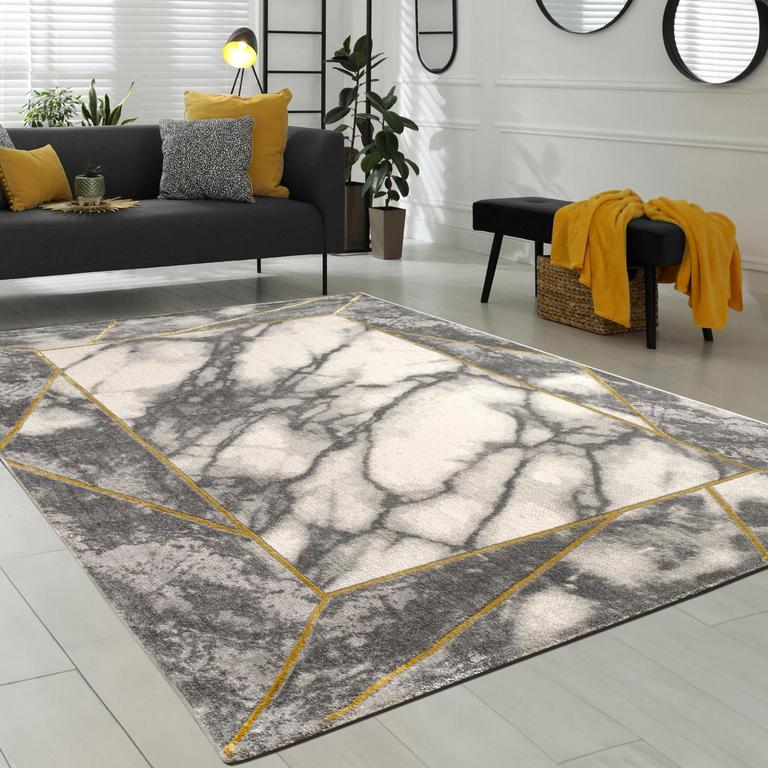 GREY GOLD MARBLE RUG