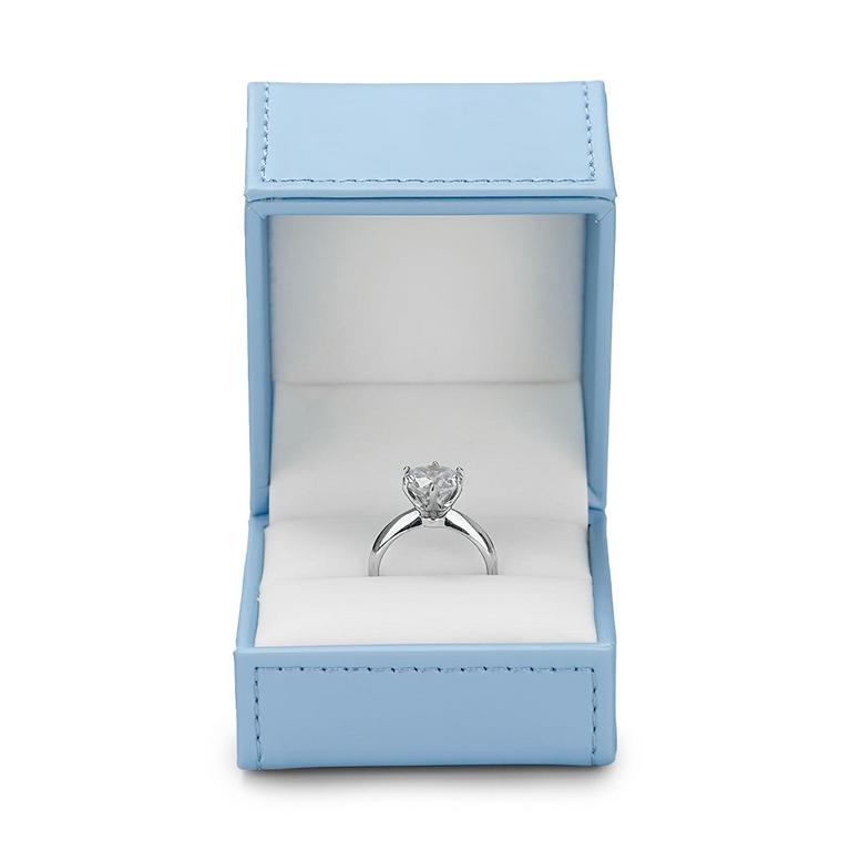 BLUE PU LEATHER RING BOX