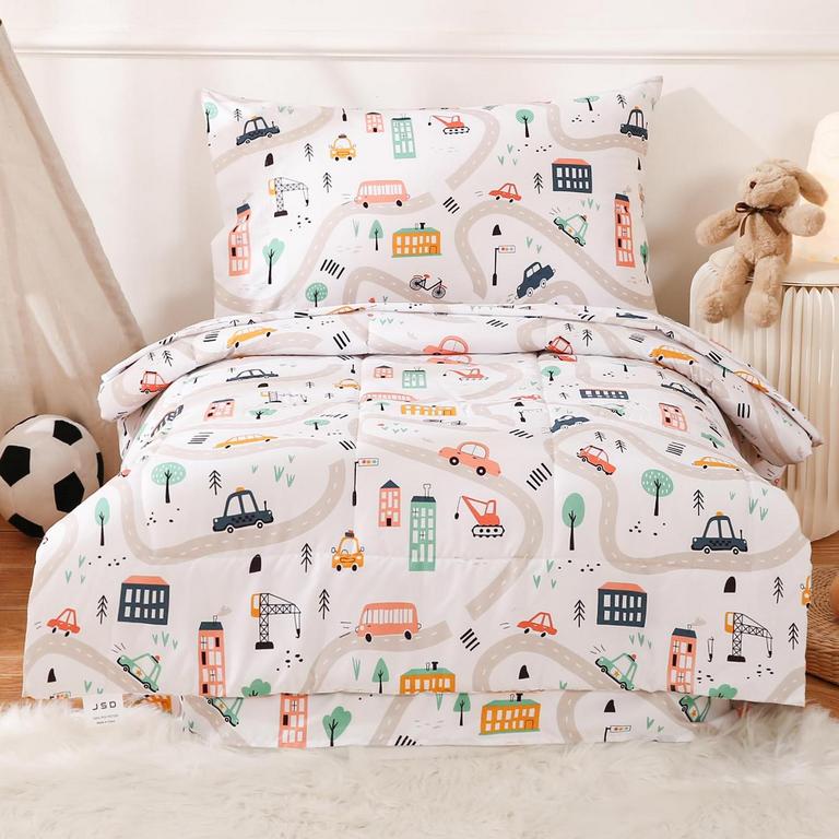 4PC TODDLER CAR BED SET