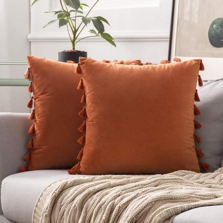 2 MIULEE VELVET PILLOW COVERS 18"X18"